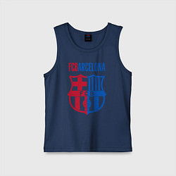 Майка детская хлопок Barcelona FC, цвет: тёмно-синий