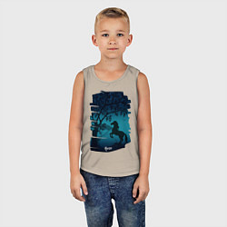 Майка детская хлопок Конь, цвет: миндальный — фото 2