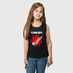 Майка детская хлопок CYBERPUNK 2077 SAMURAI, цвет: черный — фото 2