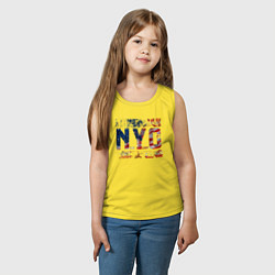 Майка детская хлопок Нью-Йорк Сити, цвет: желтый — фото 2