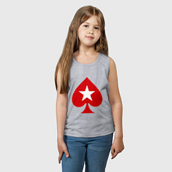 Майка детская хлопок Покер Пики Poker Stars, цвет: меланж — фото 2