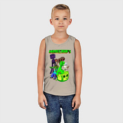 Майка детская хлопок Minecraft, цвет: миндальный — фото 2