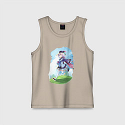 Майка детская хлопок Гуляющая Ци Ци, цвет: миндальный