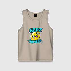 Майка детская хлопок Easy Peasy Lemon Squeezy, цвет: миндальный