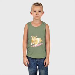 Майка детская хлопок Бегущий хомячек рисунок, цвет: авокадо — фото 2