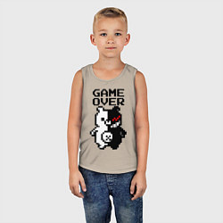 Майка детская хлопок MONOKUMA GAME OVER, цвет: миндальный — фото 2