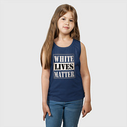 Майка детская хлопок White lives matters, цвет: тёмно-синий — фото 2