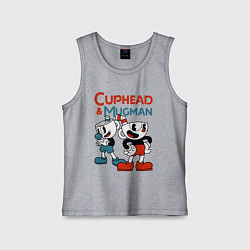 Майка детская хлопок Cuphead & Mugman, цвет: меланж