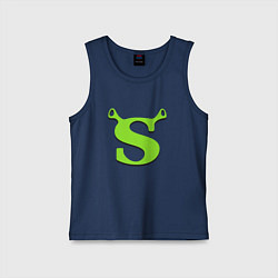 Майка детская хлопок Shrek: Logo S, цвет: тёмно-синий