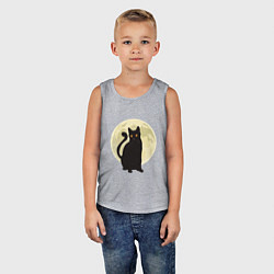 Майка детская хлопок Moon Cat, цвет: меланж — фото 2