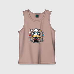 Майка детская хлопок THE BINDING OF ISAAC WHO AM I, цвет: пыльно-розовый