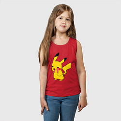 Майка детская хлопок Уставший Пикачу, цвет: красный — фото 2