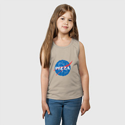 Майка детская хлопок NASA Pizza, цвет: миндальный — фото 2