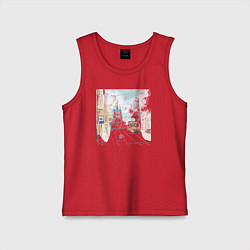 Майка детская хлопок Нижегородский трамвай, цвет: красный