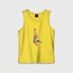 Майка детская хлопок Basketball Player, цвет: желтый