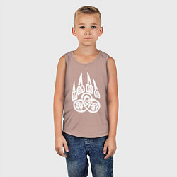 Майка детская хлопок Символ Велеса Медвежья лапа, цвет: пыльно-розовый — фото 2