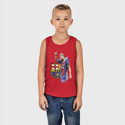 Майка детская хлопок Lionel Messi Barcelona Argentina!, цвет: красный — фото 2