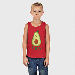 Майка детская хлопок Авокадо, цвет: красный — фото 2
