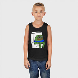 Майка детская хлопок Лягушонок пепе, цвет: черный — фото 2
