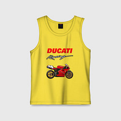 Майка детская хлопок DUCATI ДУКАТИ MOTOSPORT, цвет: желтый