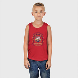 Майка детская хлопок ФК Барселона, цвет: красный — фото 2