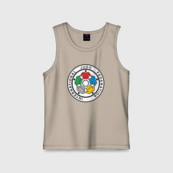 Майка детская хлопок Judo Federation, цвет: миндальный