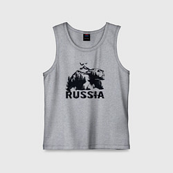 Майка детская хлопок Russian bear, цвет: меланж