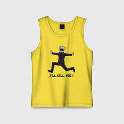 Майка детская хлопок Околдованный Годжо, цвет: желтый