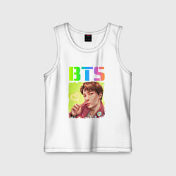 Майка детская хлопок BTS БТС Z, цвет: белый