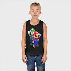 Майка детская хлопок Mario Bros, цвет: черный — фото 2
