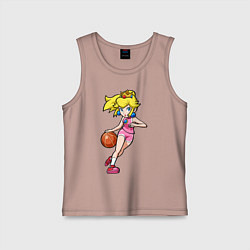 Майка детская хлопок Peach Basketball, цвет: пыльно-розовый