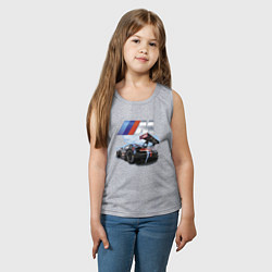 Майка детская хлопок BMW M POWER Motorsport Racing Team, цвет: меланж — фото 2