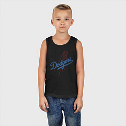 Майка детская хлопок Los Angeles Dodgers baseball, цвет: черный — фото 2