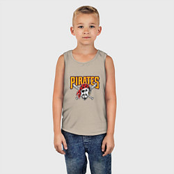 Майка детская хлопок Pittsburgh Pirates - baseball team, цвет: миндальный — фото 2