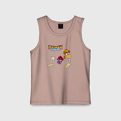 Майка детская хлопок Rayman Legends, Рэйман, цвет: пыльно-розовый