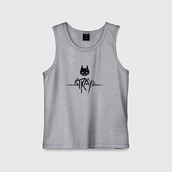 Майка детская хлопок Stray: Black Logo, цвет: меланж