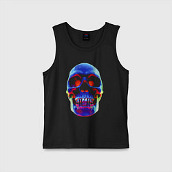 Майка детская хлопок Cool neon skull, цвет: черный