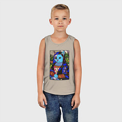 Майка детская хлопок Ромеро Бритто Mona Cat, цвет: миндальный — фото 2