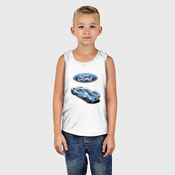 Майка детская хлопок Ford Motorsport Racing team, цвет: белый — фото 2