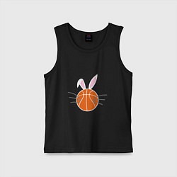 Майка детская хлопок Basketball Bunny, цвет: черный