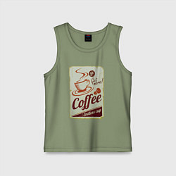 Майка детская хлопок Coffee Cup Retro, цвет: авокадо
