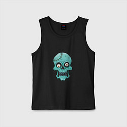Майка детская хлопок Zombie Skull, цвет: черный