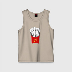 Майка детская хлопок Картошка Фри Клавиши Фортепиано, цвет: миндальный