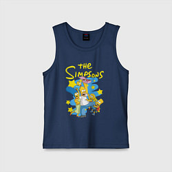Майка детская хлопок The SimpsonsСемейка Симпсонов, цвет: тёмно-синий
