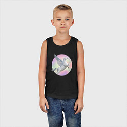Майка детская хлопок Радужный Пегас Rainbow Pegasus, цвет: черный — фото 2