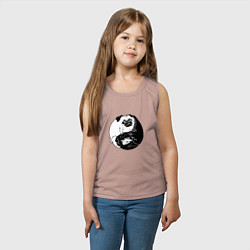 Майка детская хлопок Собачий Инь Янь, цвет: пыльно-розовый — фото 2