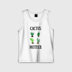 Майка детская хлопок Cactus Mother, Мать кактусов, цвет: белый