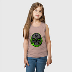 Майка детская хлопок SKULL TOXIC, цвет: пыльно-розовый — фото 2