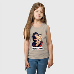 Майка детская хлопок Бумажный дом La casa de papel, цвет: миндальный — фото 2