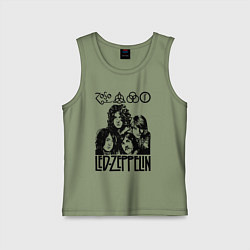 Майка детская хлопок Led Zeppelin Black, цвет: авокадо